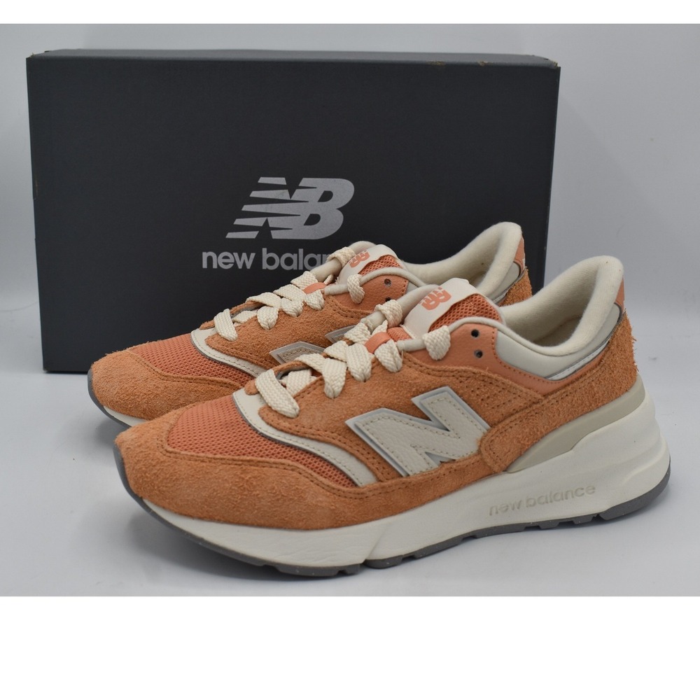New Balance 997R Sneakers Women 7 Orange Beige NEW Suede Mesh Low Top Shoes